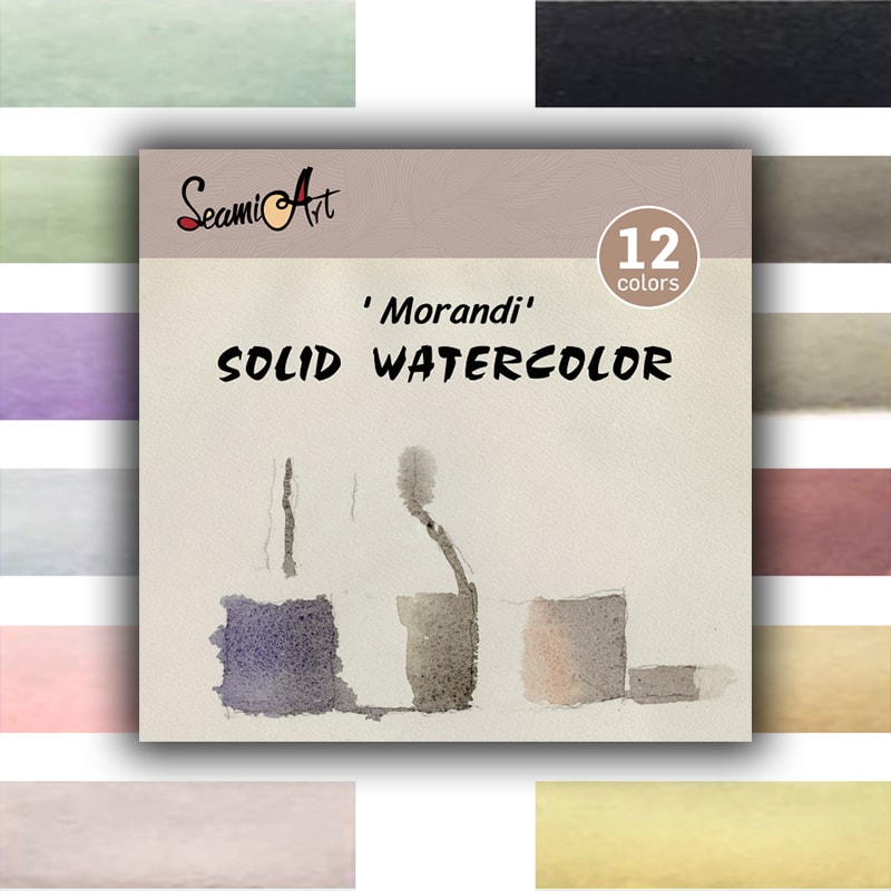 Premium Solid Watercolor Set For Artists Skin Ocean Candy Morandi Colors 8