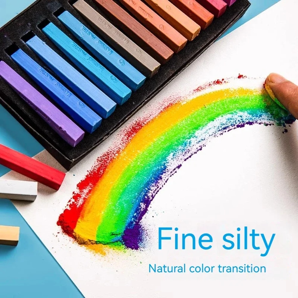 Premium Soft Pastel Crayons Vibrant Colored Crayon Chalk Set For Drawing Blending 2
