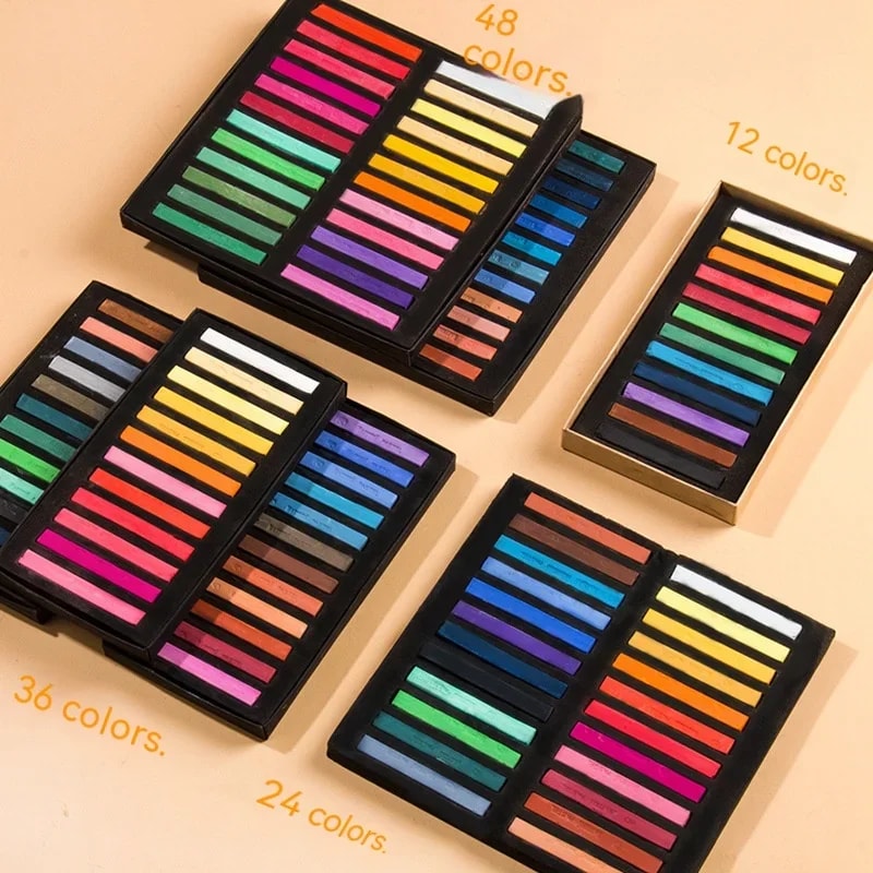 Premium Soft Pastel Crayons Vibrant Colored Crayon Chalk Set For Drawing Blending 4