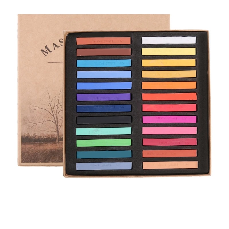 Premium Soft Pastel Crayons Vibrant Colored Crayon Chalk Set For Drawing Blending 6