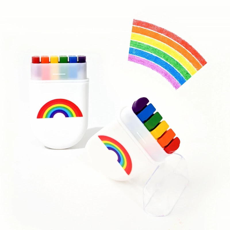 Rainbow Crayon Set for Birthday Parties Colorful Pocket Sized Gift