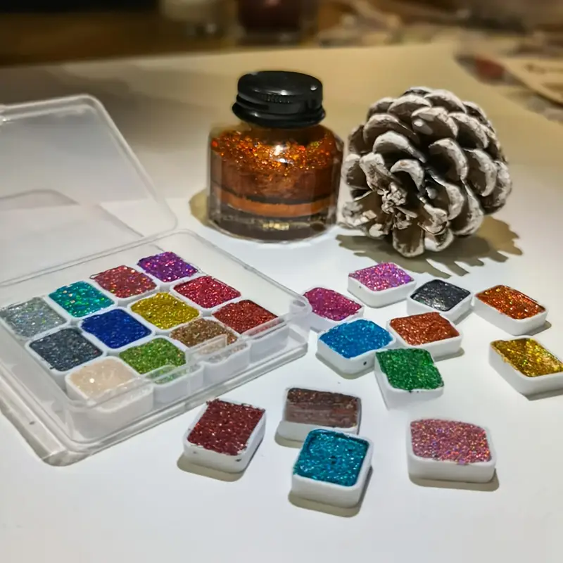 Premium Fantasy Gold Solid Watercolor Pigment Set for Painting & Calligraphy