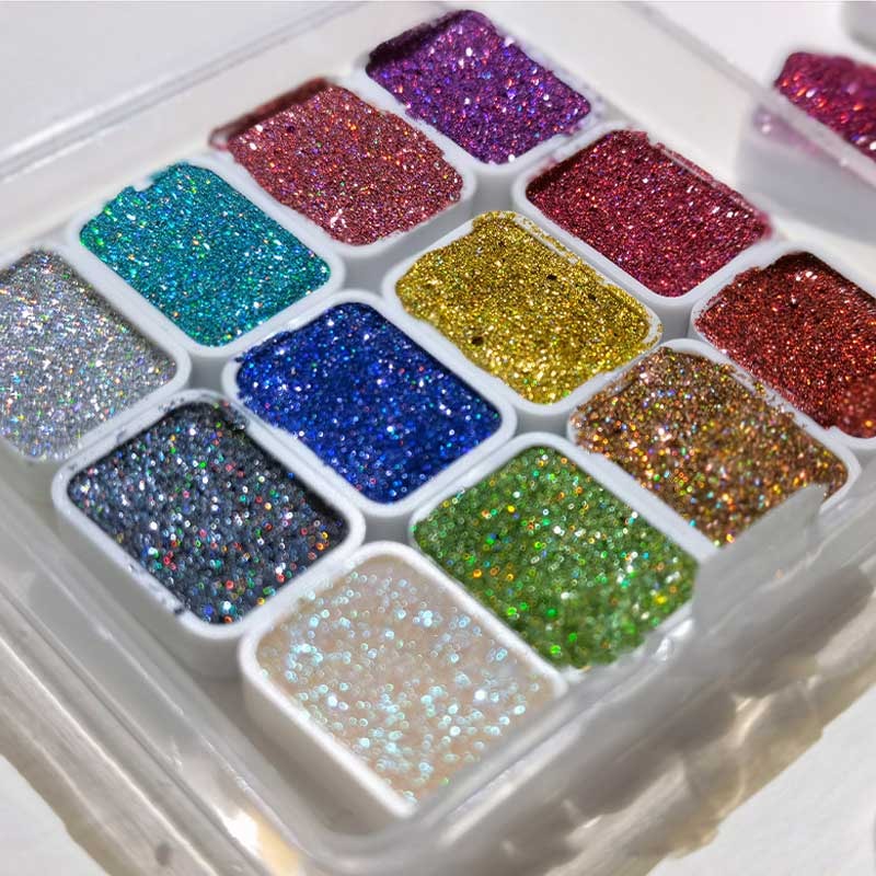 Premium Fantasy Gold Solid Watercolor Pigment Set for Painting & Calligraphy
