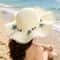 Bohemian Straw Hat With Shell Beads Wide Brim Sun Protection Hat For Beach Photos 0