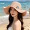 Bohemian Straw Hat With Shell Beads Wide Brim Sun Protection Hat For Beach Photos 3