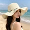 Bohemian Straw Hat With Shell Beads Wide Brim Sun Protection Hat For Beach Photos 4
