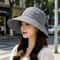 Retro Plaid Womens Wide Brim Sun Hat With Bow Stylish Foldable Sun Protection Hat 1