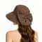 Retro Plaid Womens Wide Brim Sun Hat With Bow Stylish Foldable Sun Protection Hat 3
