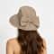 Retro Plaid Womens Wide Brim Sun Hat With Bow Stylish Foldable Sun Protection Hat 4