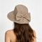Retro Plaid Womens Wide Brim Sun Hat With Bow Stylish Foldable Sun Protection Hat 4