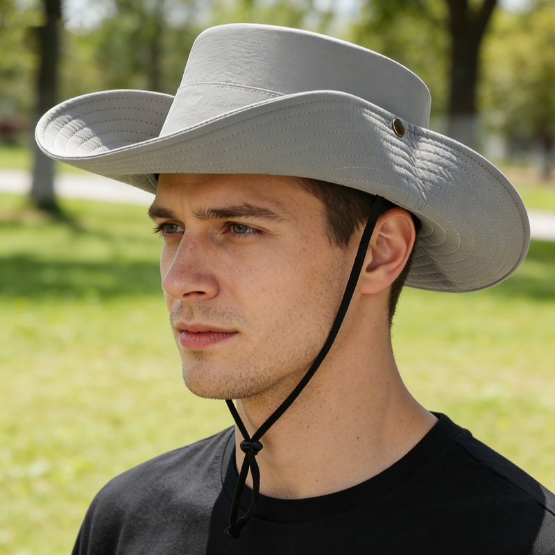 Retro Western Style Wide Brim Sun Hat Foldable Outdoor Fishing Portable Sun Protection Hat For Hik 3