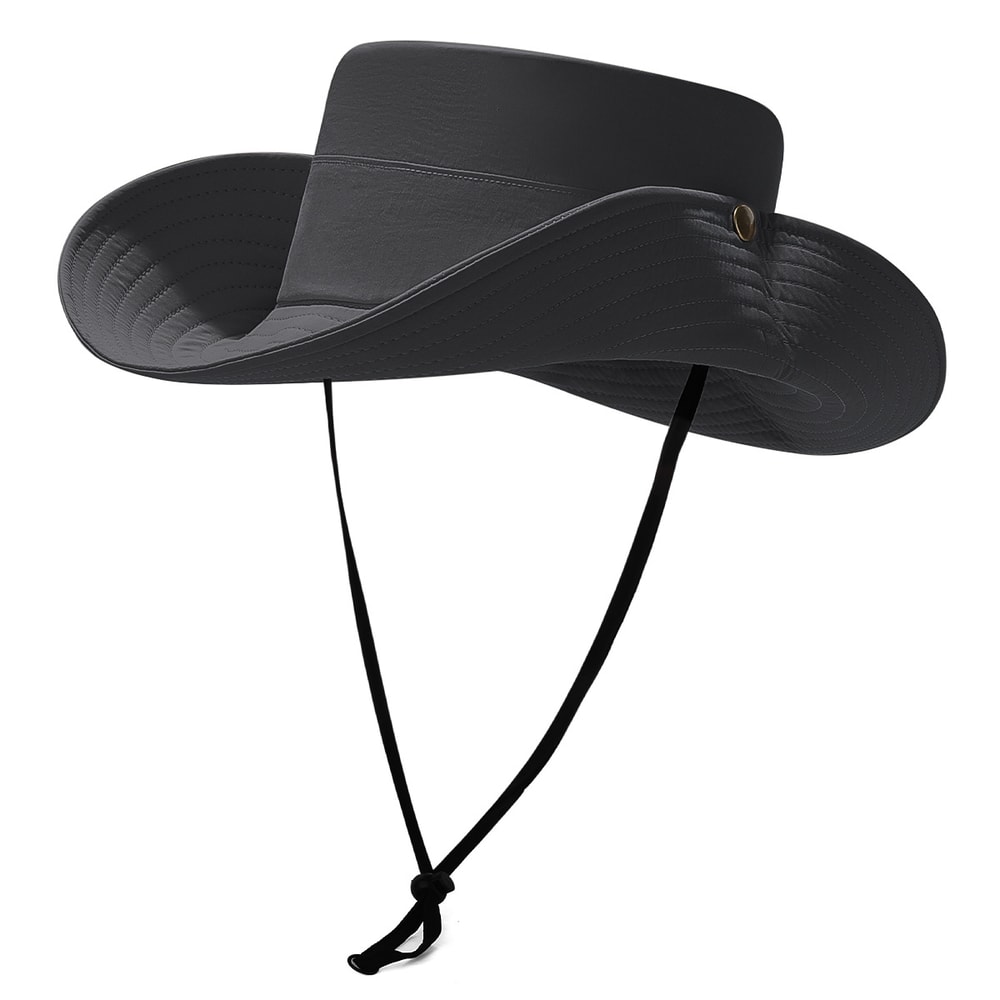 Retro Western Style Wide Brim Sun Hat Foldable Outdoor Fishing Portable Sun Protection Hat For Hik 7