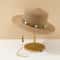 Elegant Summer Straw Sun Hat With Colorful Stone Chain Flat Brimmed Breathable 5