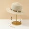 Elegant Summer Straw Sun Hat With Colorful Stone Chain Flat Brimmed Breathable 6