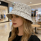 Luxury Leopard Print Rhinestone Bucket Hat Wide Brim Sun Hat 4