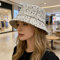 Luxury Leopard Print Rhinestone Bucket Hat Wide Brim Sun Hat 4