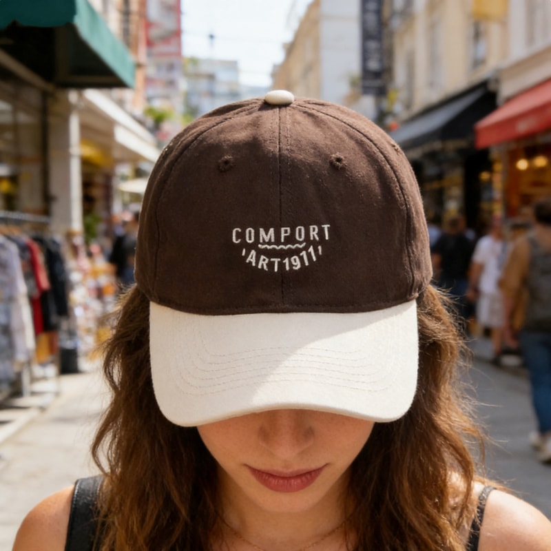 Color Block Baseball Cap with Embroidered Letter Adjustable Fit and Breathable Casual Cap