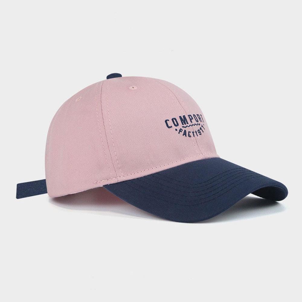 Color Block Baseball Cap with Embroidered Letter Adjustable Fit and Breathable Casual Cap