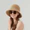 Womens Vintage Striped Knit Bucket Hat Casual Sun Protection