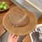 Breathable Wide Brimmed Straw Hat With Vintage Belt For Summer Sun Protection 3