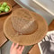 Breathable Wide Brimmed Straw Hat With Vintage Belt For Summer Sun Protection 3