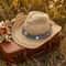 Western Cowboy Straw Hat With Wide Brim For Sun Protection Summer Beach Travel 3