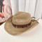 Western Cowboy Straw Hat With Wide Brim For Sun Protection Summer Beach Travel 6