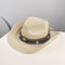 Western Cowboy Straw Hat With Wide Brim For Sun Protection Summer Beach Travel 8