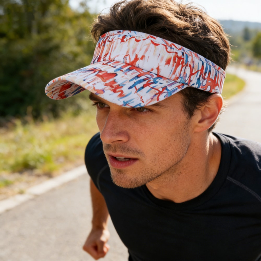 Tie Dye Breathable Sun Visor Lightweight Unisex Outdoor Sports Cap For Running Hiking 0