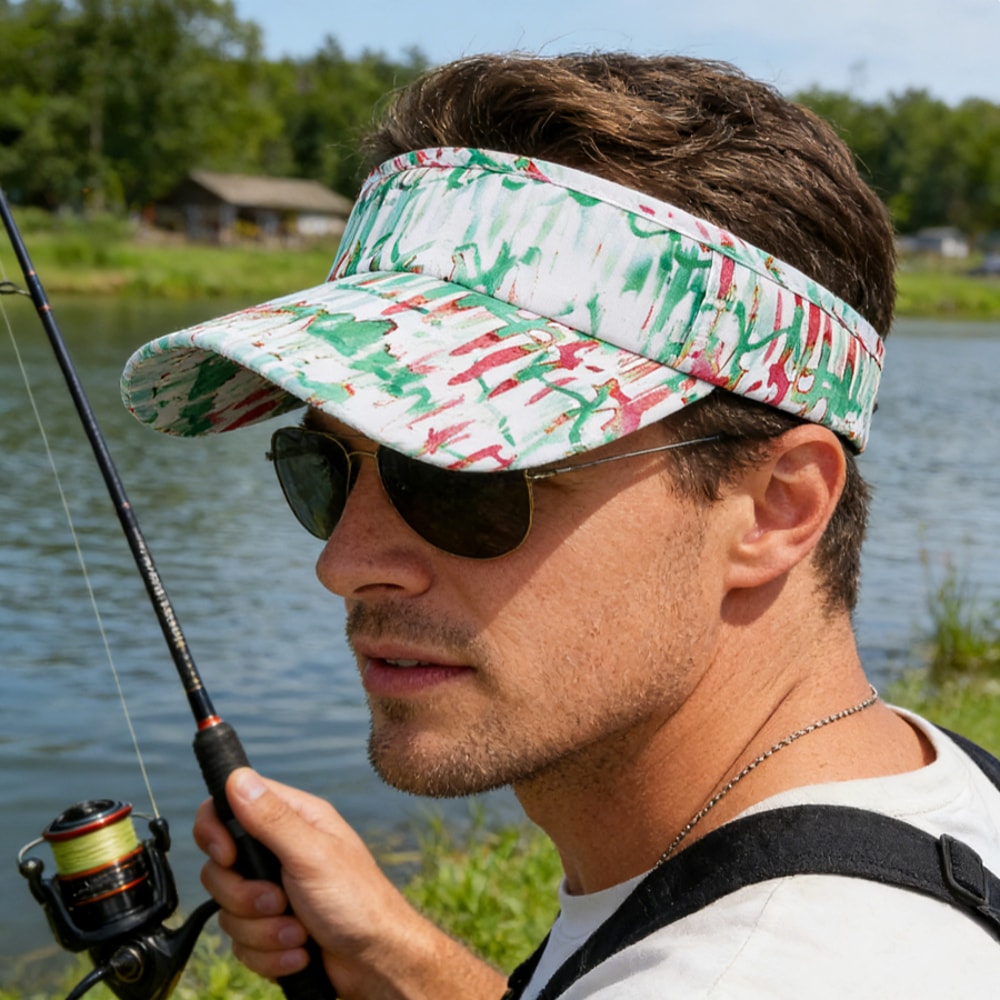 Tie Dye Breathable Sun Visor Lightweight Unisex Outdoor Sports Cap For Running Hiking 4