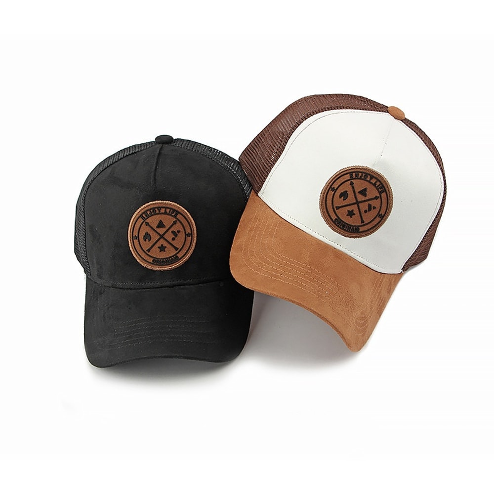 Breathable Suede Mesh Trucker Hat Adjustable Casual Baseball Cap 4
