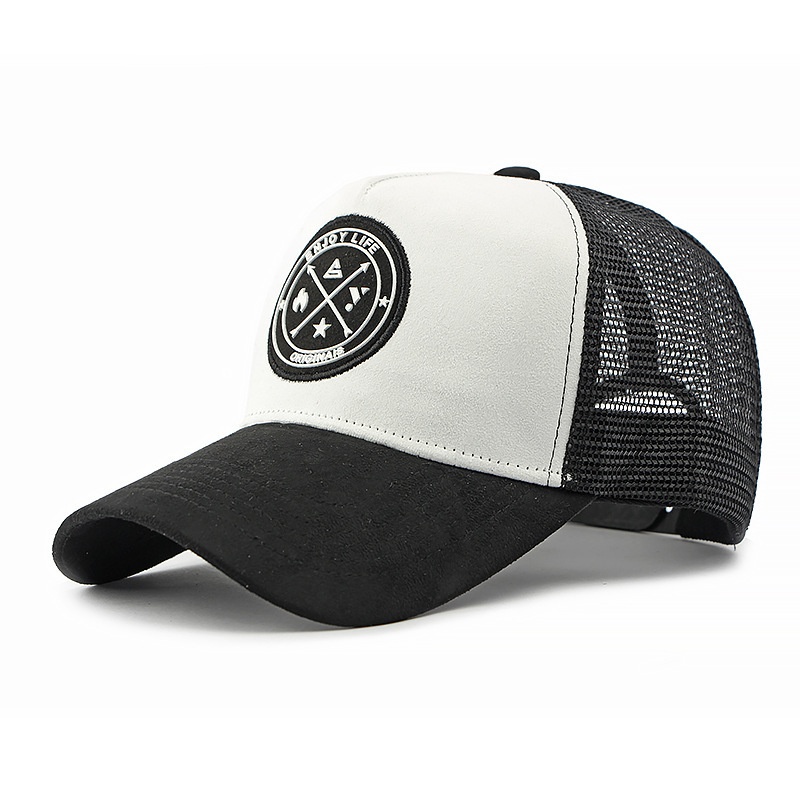 Breathable Suede Mesh Trucker Hat Adjustable Casual Baseball Cap 7