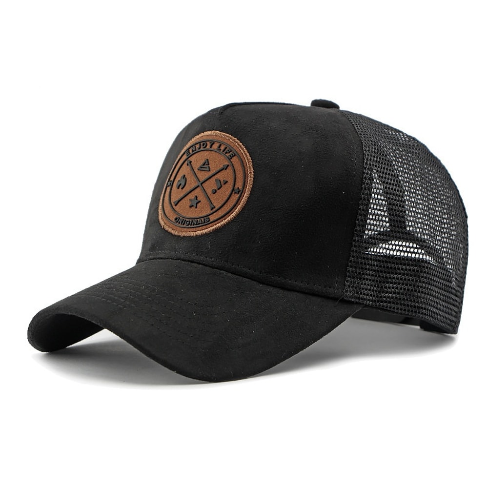 Breathable Suede Mesh Trucker Hat Adjustable Casual Baseball Cap 8