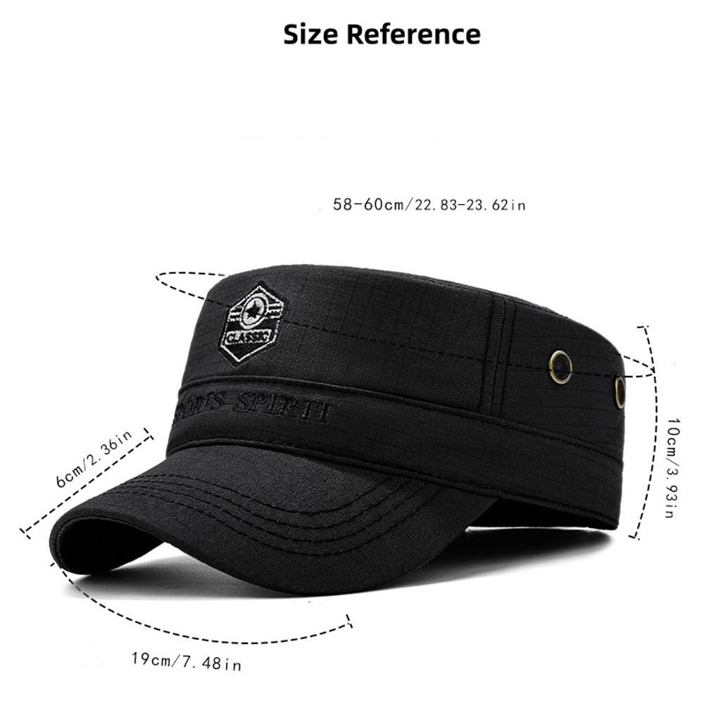 Mens Lightweight Quick Dry Plaid Military Cap with Ventilation