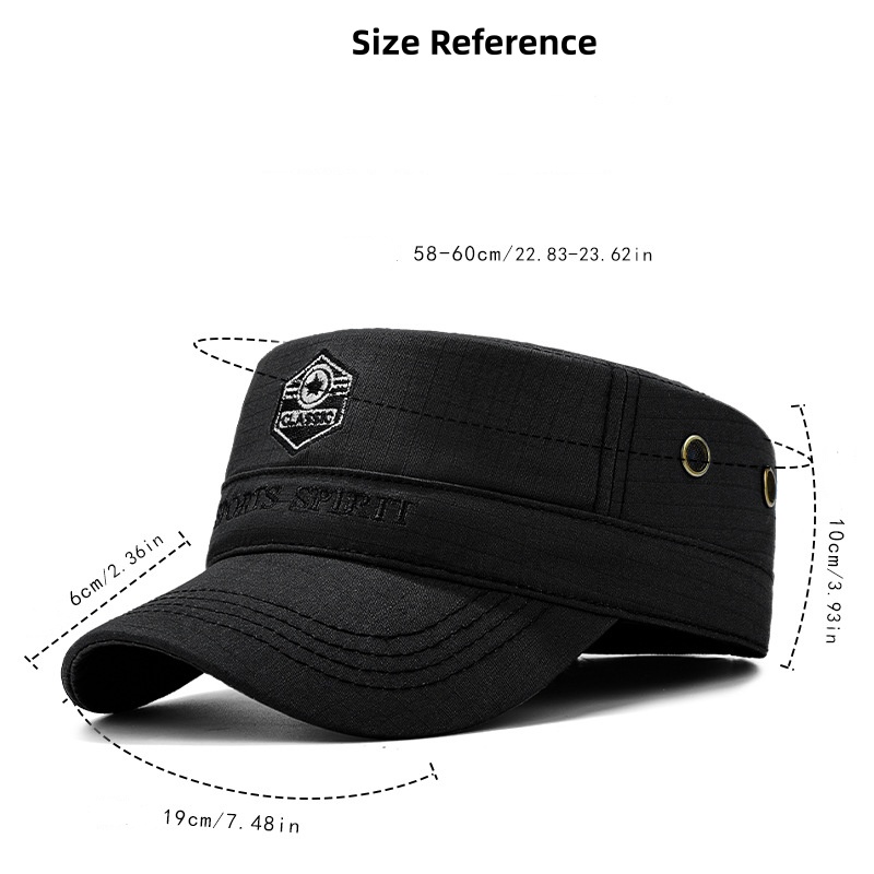 Mens Lightweight Quick Dry Plaid Military Cap with Ventilation