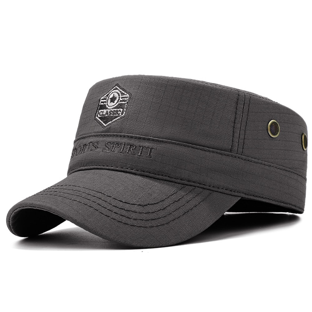 Mens Lightweight Quick Dry Plaid Military Cap with Ventilation