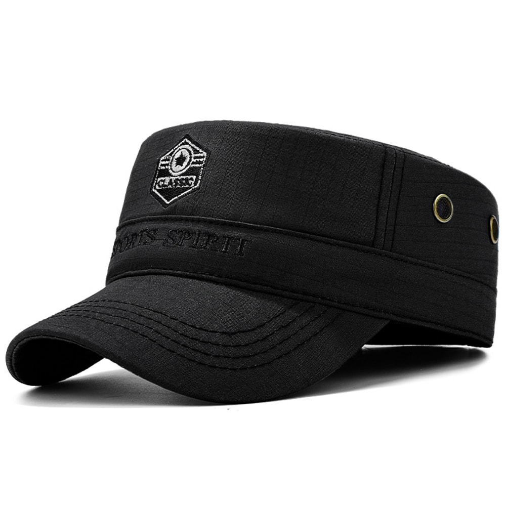 Mens Lightweight Quick Dry Plaid Military Cap with Ventilation