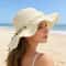 Elegant French Style Wavy Edge Straw Hat For Summer Sun Protection 2