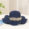 Elegant French Style Wavy Edge Straw Hat For Summer Sun Protection 4