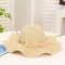 Elegant French Style Wavy Edge Straw Hat For Summer Sun Protection 7