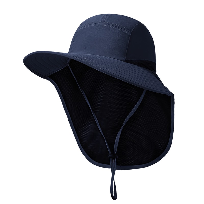 Premium Outdoor Sun Protection Hat With Neck Flap Adjustable Windproof Fishing Hiking Hat 3