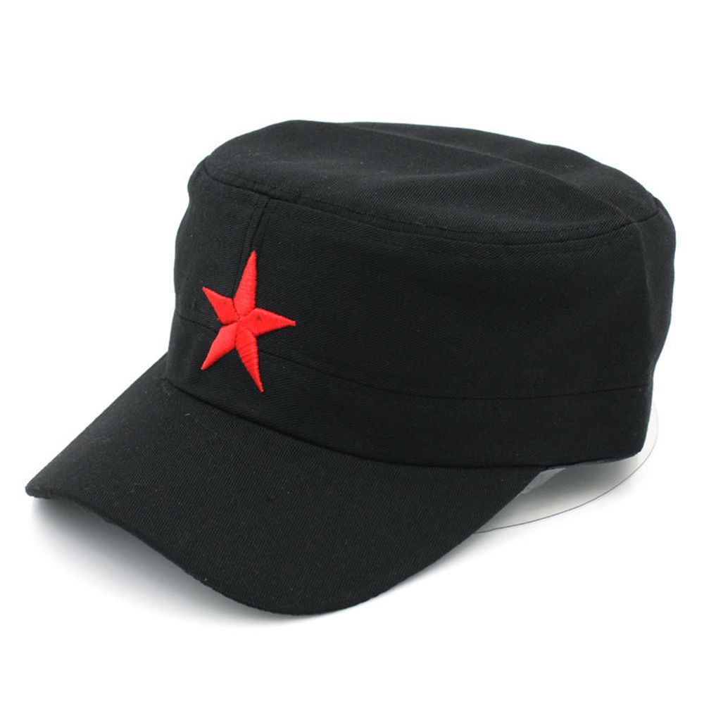 Red Cotton Cap With Star Mao Hat Mens Casual Gift Hat 1