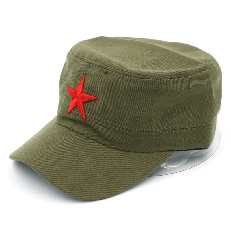 Red Cotton Cap With Star Mao Hat Mens Casual Gift Hat 2