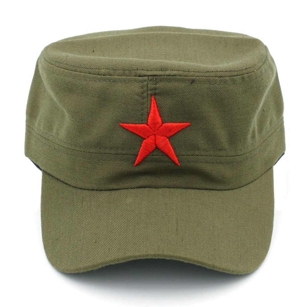 Red Cotton Cap With Star Mao Hat Mens Casual Gift Hat 4