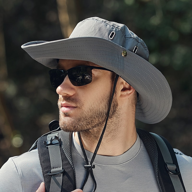 Mens Summer Bucket Hat Outdoor Fishing Hiking Sun Protection 0