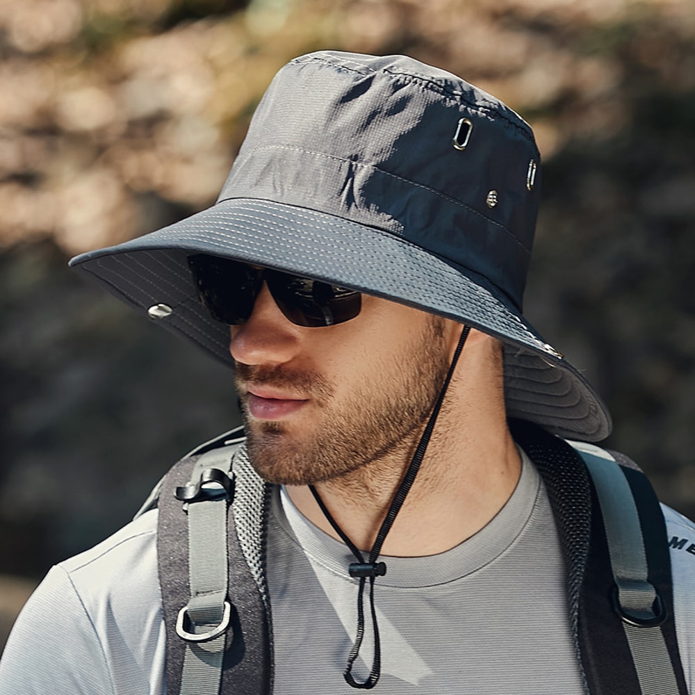 Mens Summer Bucket Hat Outdoor Fishing Hiking Sun Protection 1