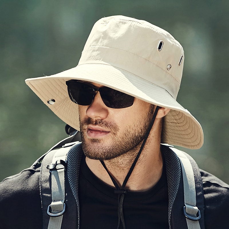 Mens Summer Bucket Hat Outdoor Fishing Hiking Sun Protection 2