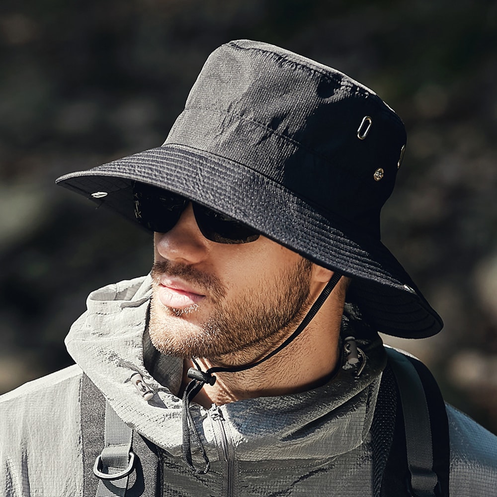 Mens Summer Bucket Hat Outdoor Fishing Hiking Sun Protection 3