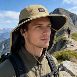 all season outdoor sun protection hat with neck cover wide brim uv protection fishing & hiking cap