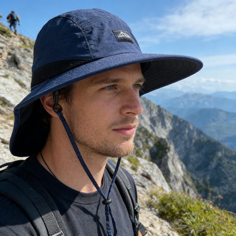 All Season Outdoor Sun Protection Hat With Neck Cover Wide Brim UV Protection Fishing Hiking Cap 1